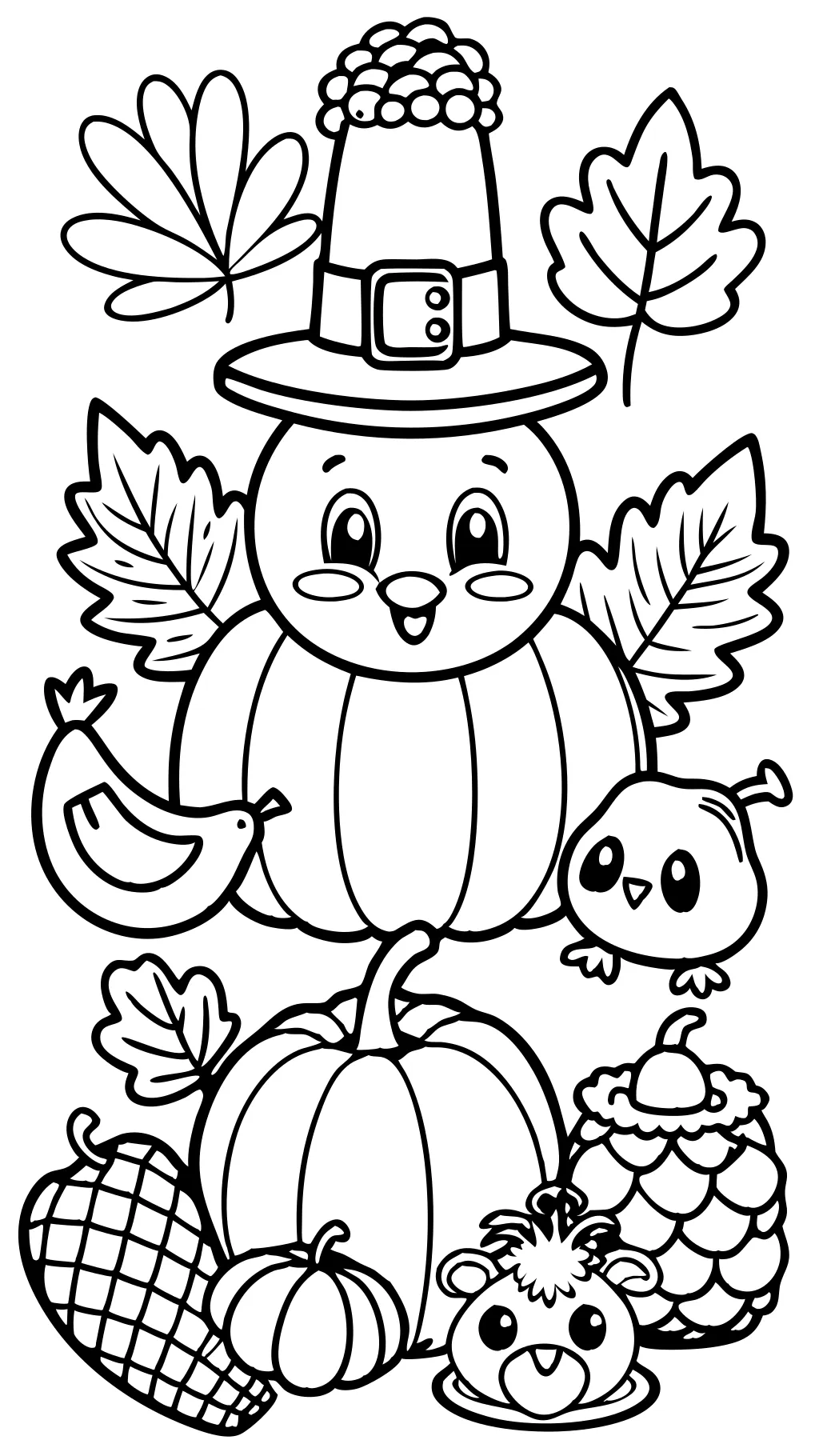 coloriages mignons de Thanksgiving